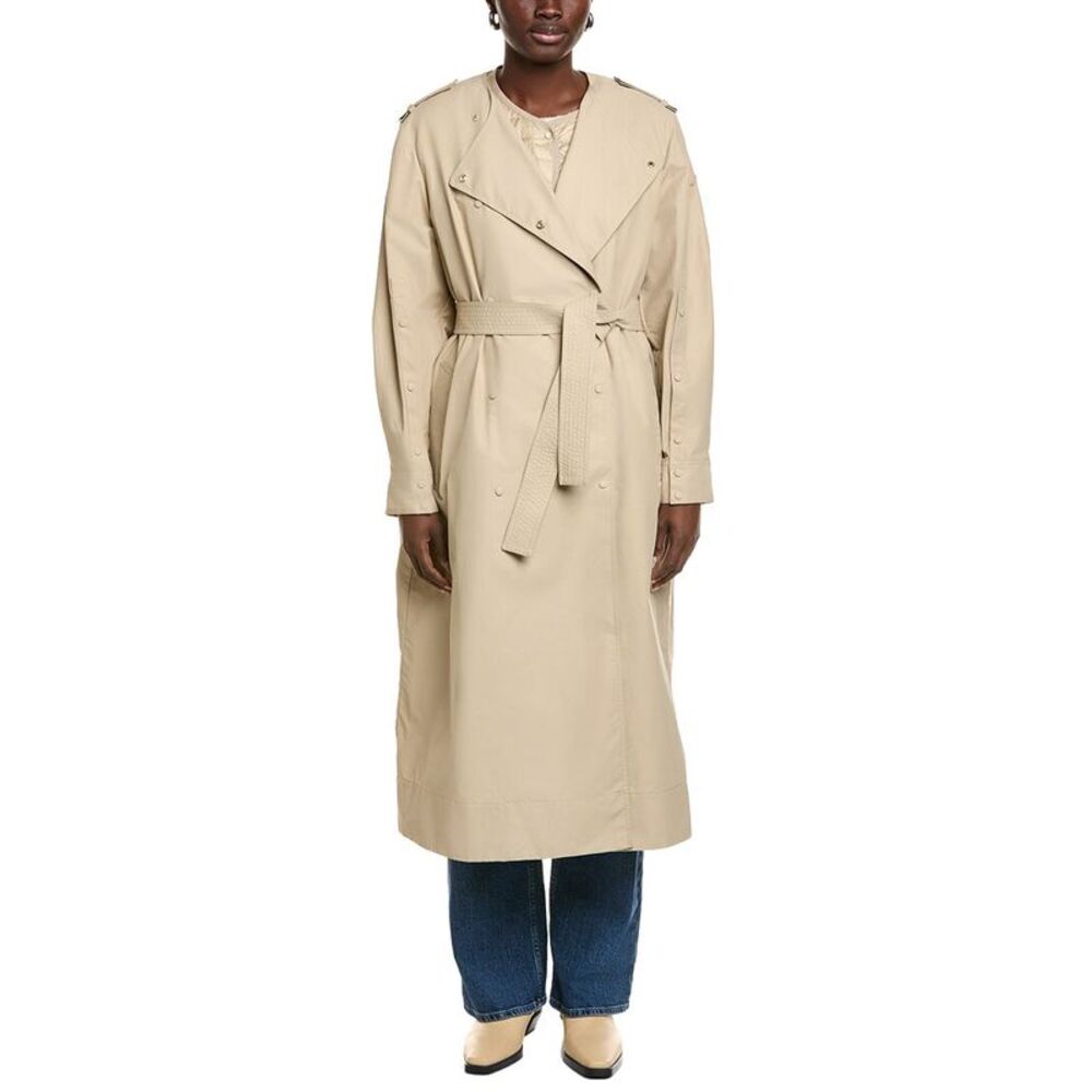 Moncler Womens  Trench Coat, Tan - Picture 3 of 6